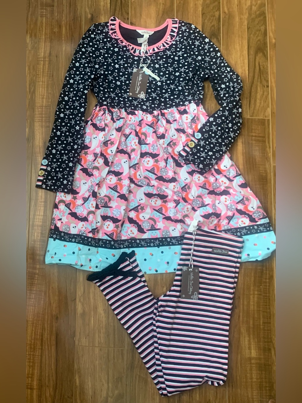 Size 10 Matilda Jane Halloween Fun Dress & Addy Leggings NWT
